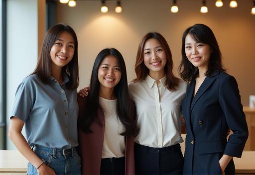 Small team photo of Little Blossoms SG staff in their office space