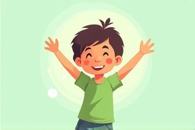 Illustration depicting a healthy, happy child